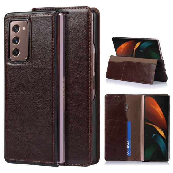 Samsung Galaxy Z Serie Galaxy Z Fold2 5G Crazy Horse Leder Leder Mode Handyhülle – Bild 9